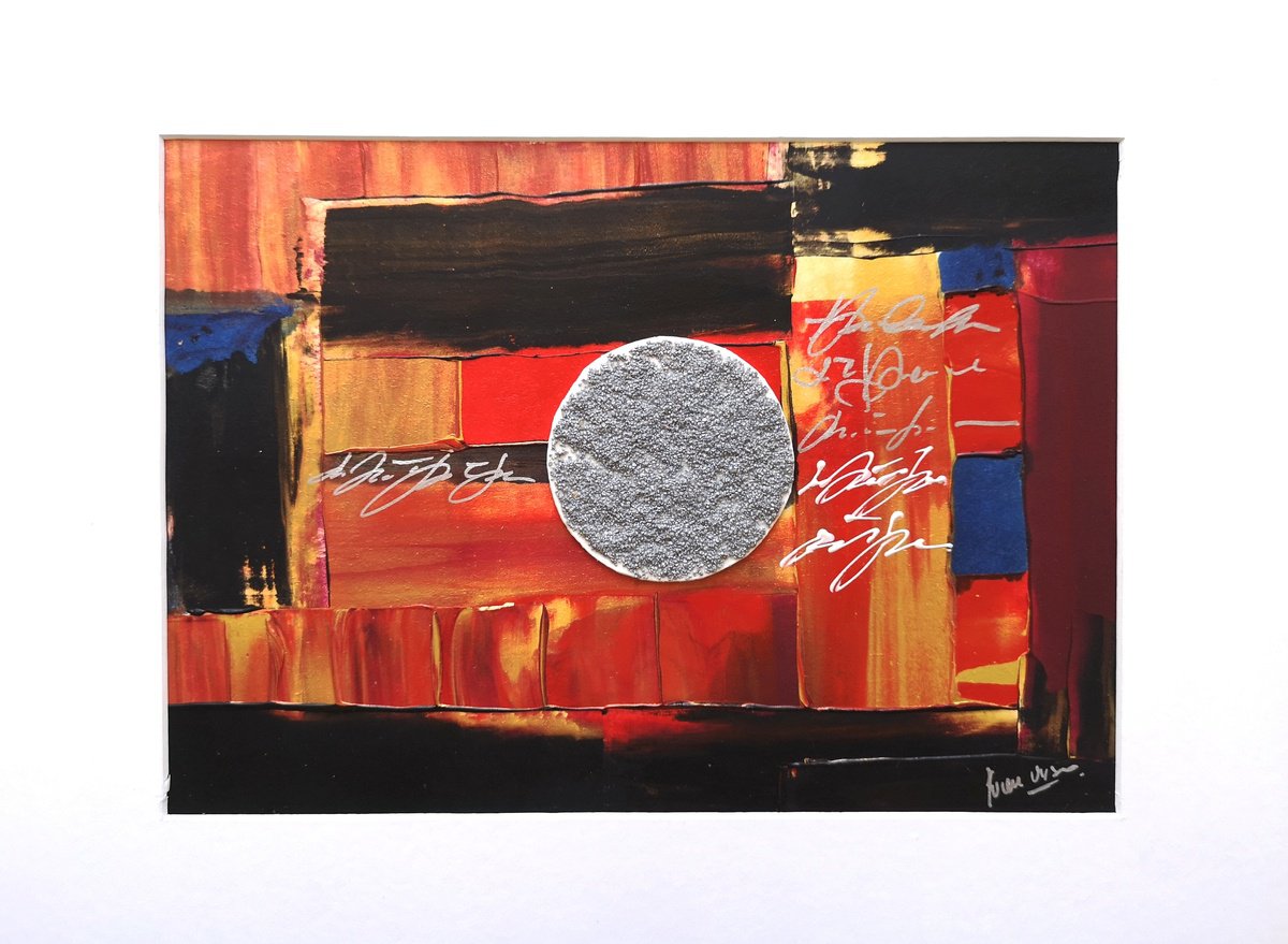 Abstract Painting By Ivana Urso, 16 X 12, Moon, Original Artwork