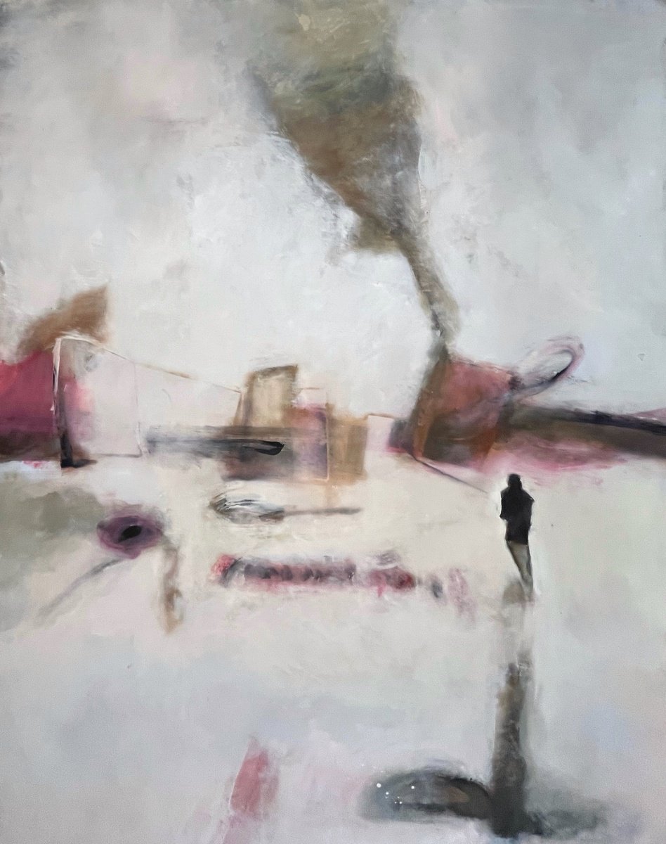 Expressive Abstract Oil Painting By Romuald Mulk Musiolik, 59 X 79", Londonderry, Original Artwork