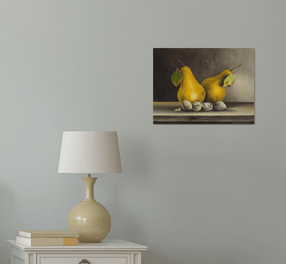 Two Pears and Walnuts