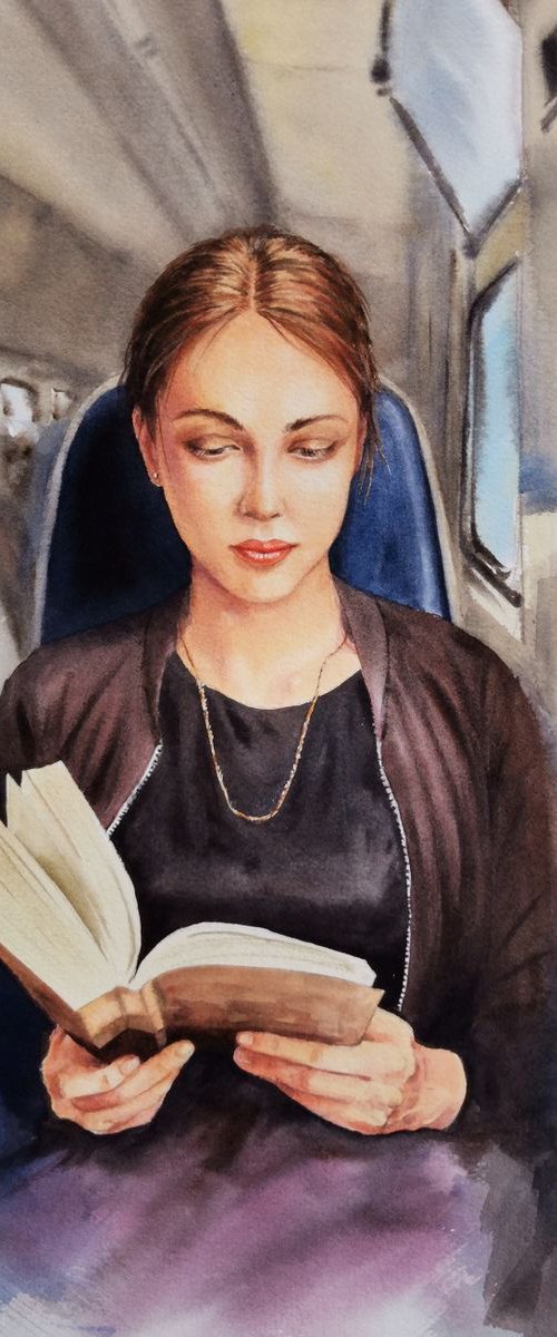 Portrait of a Beautiful Strang by Olga Beliaeva Watercolour