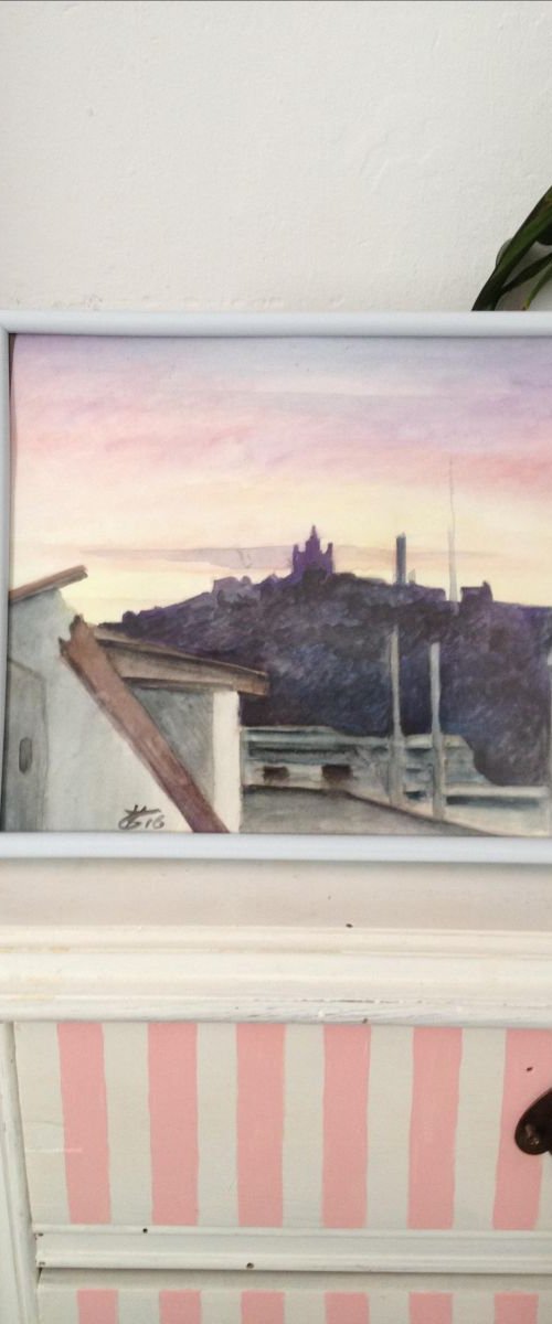 Dibidabo sunset from my Barcelona window n 2 by Valentina Toma' aka Zoe Chigi