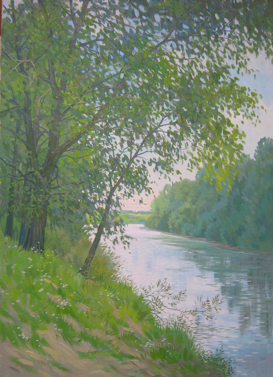 Impressionistic Landscape Oil Painting By Valeriy Savenets-1, 20 X 28", Landscape, Original Artwork