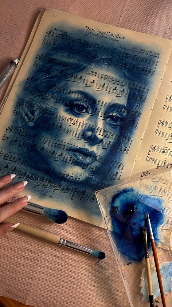 Muse №5 -Blue Female Portrait