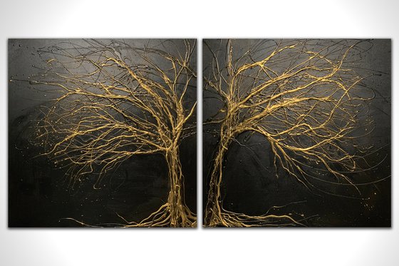 Back Gold Tree Diptych