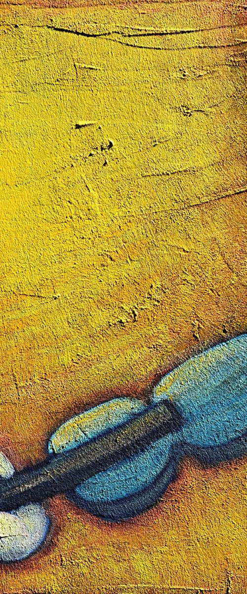 Vuur Viool  (60x60x3.8cm) by Zhana Viel