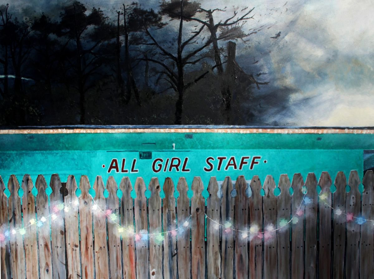 Photorealistic Landscape Oil Painting By Ken Vrana, 33 X 25", All Girls Staff, Henderson, Nc, Original Artwork