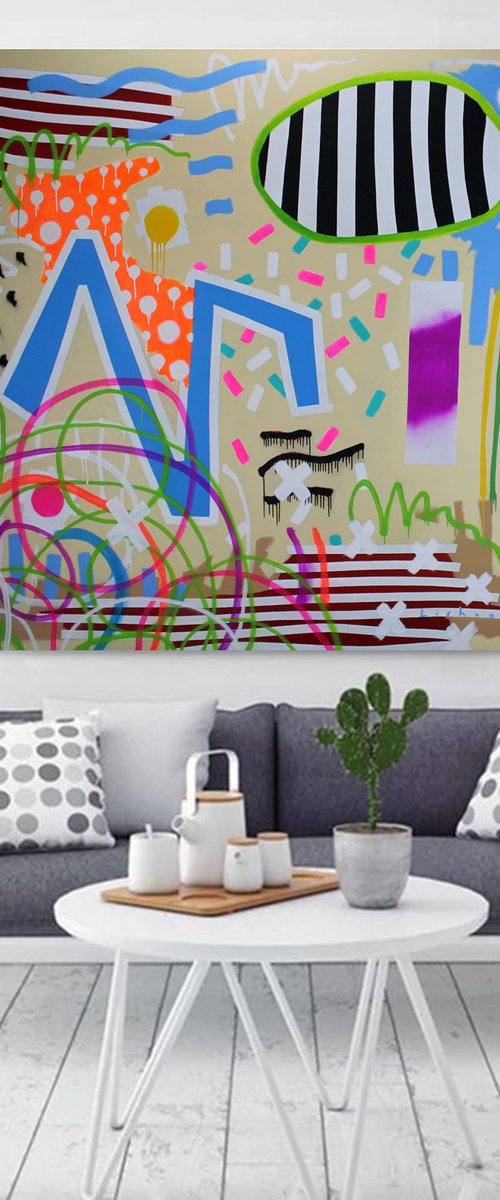 Abstract painting 200 * 200 CM / 78,74 * 78,74 INCH by V. Lishko