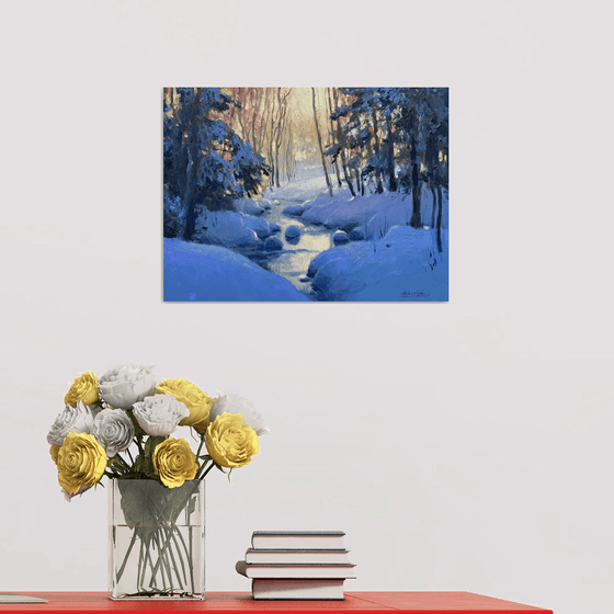 Lit Winter Stream