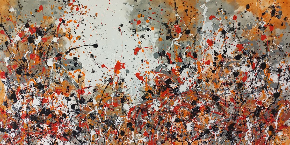 Abstract Acrylic Painting By Max Yaskin, 84 X 43", Krabi 4 By M.y., Original Artwork