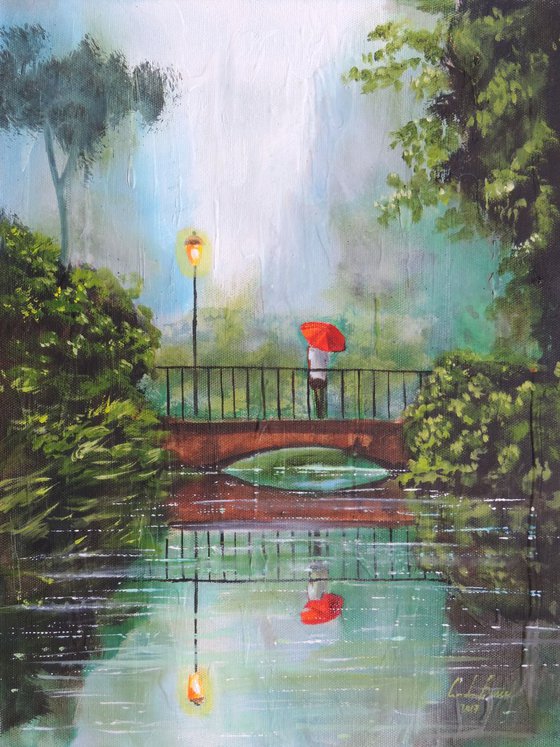 Rainy day "waiting in the rain" Textured finish