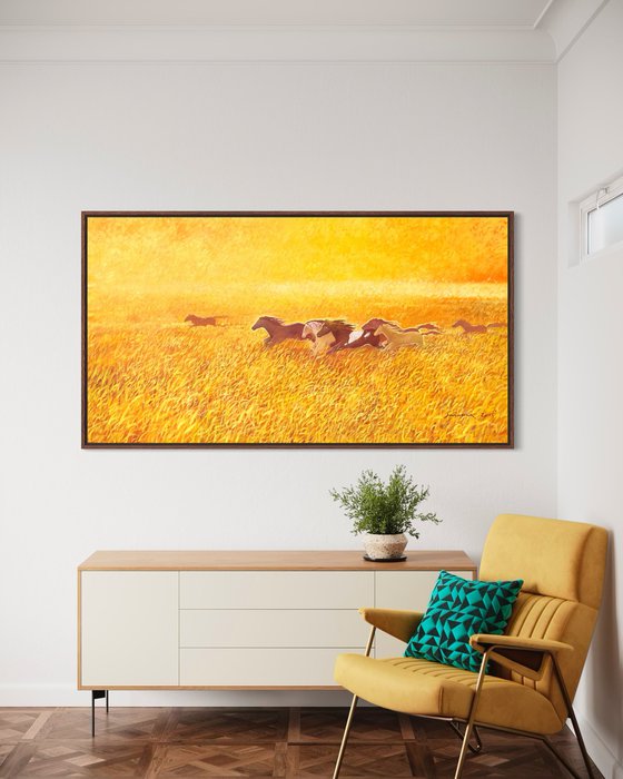 Horses chasing the sun