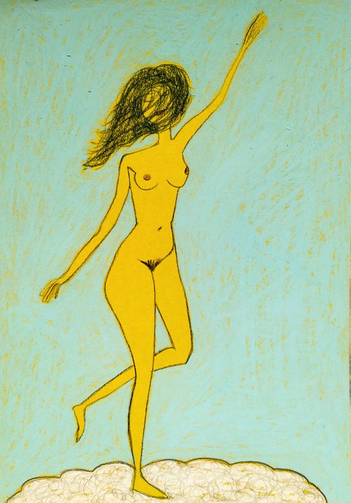 Yellow nude by Ann Zhuleva