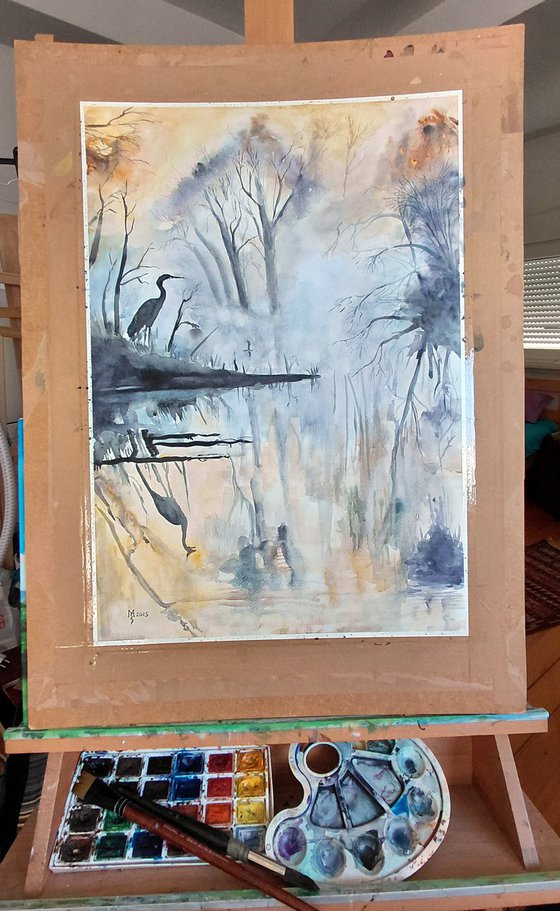 Heron in the Mist