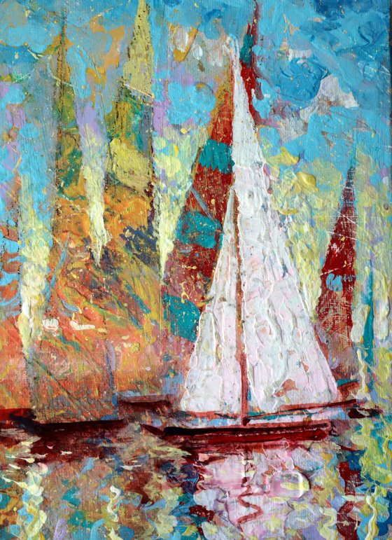 Departure of Sailboats to the Sea.