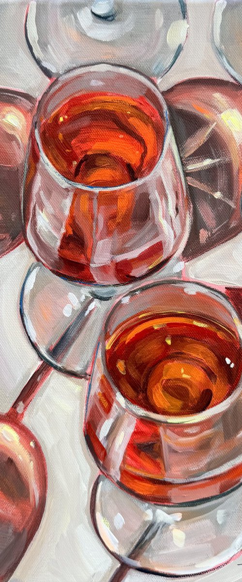 Still Life with Rosé Wine by Victoria Sukhasyan