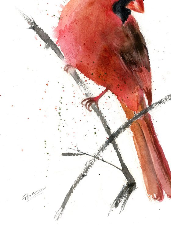 Watercolor Cardinal