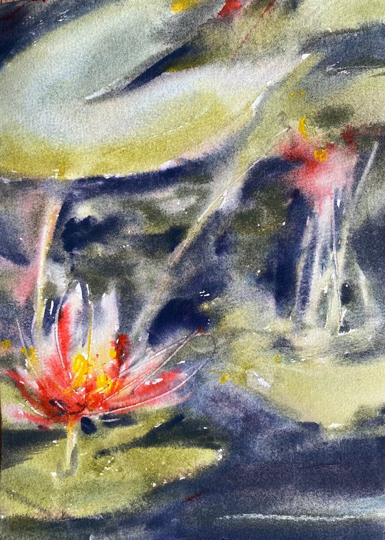 Waterlilies 3 - watercolor sketch