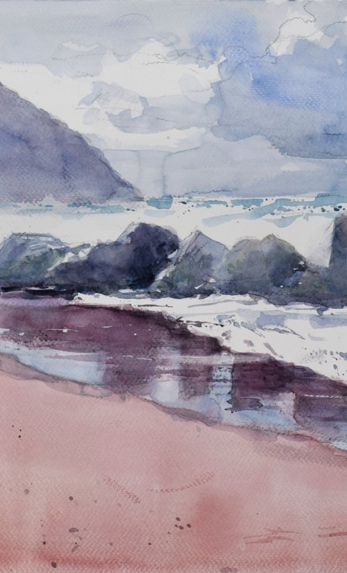 Cumeenoole beach by Goran Žigolić Watercolors