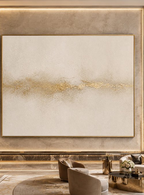 Abstract Silence Between Beige and Gold by Indie Ru