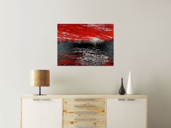 Red abstract landscape