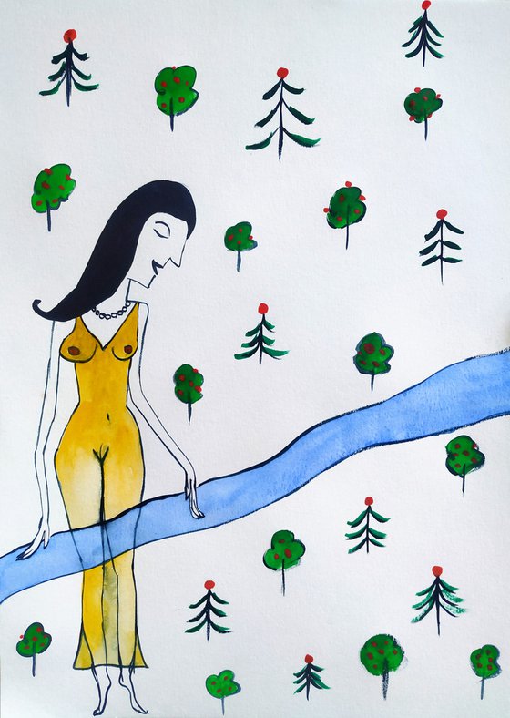 Walking through a mixed forest