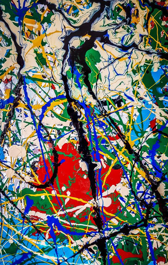 - Spring mood - JACKSON POLLOCK style enamel on canvas