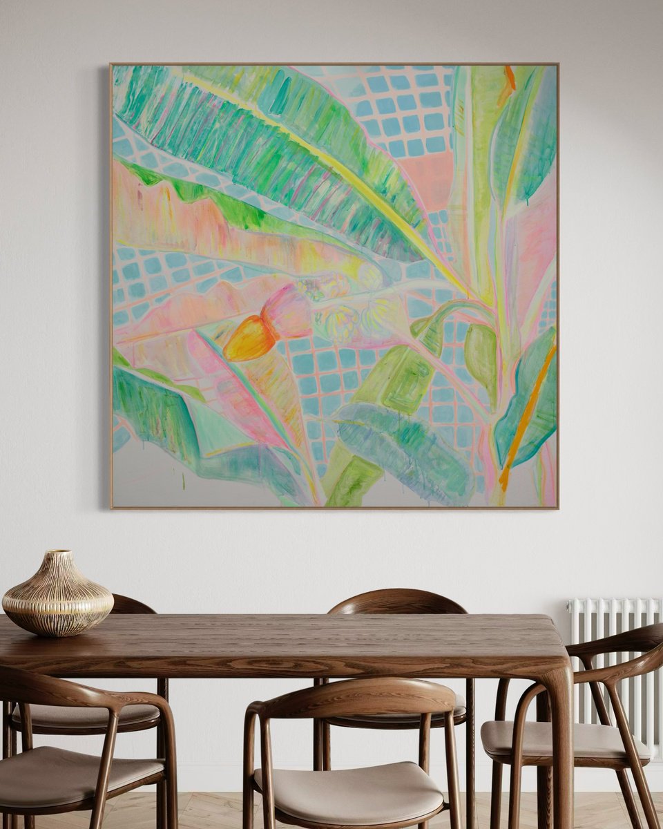 Organic Landscape Acrylic Painting By Kathryn Sillince, 60 X 60", 