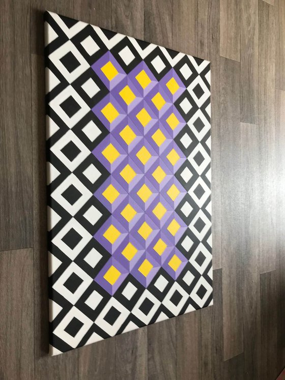 Original Geometric Canvas Painting