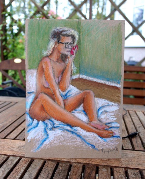 Female Figure 3 Oil Pastel Sketch