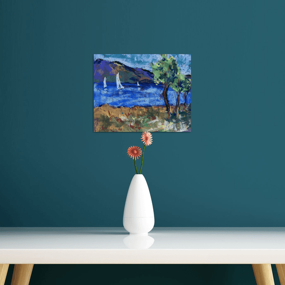 Vivid Landscape with Sailboats