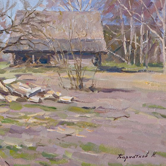 Pavel chopping firewood