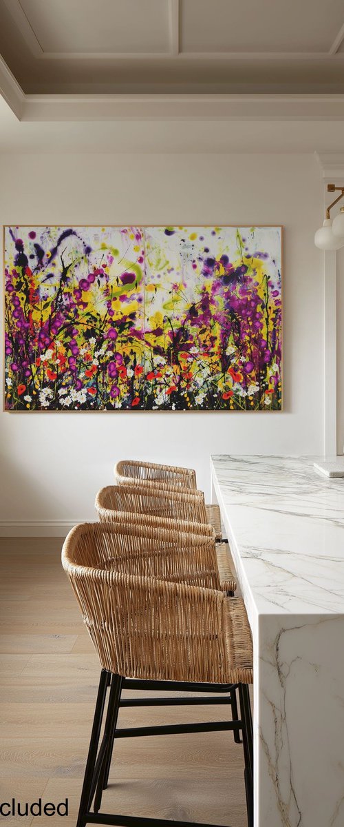 Violet Honeyday; Abstract Floral Landscape by Angie Wright
