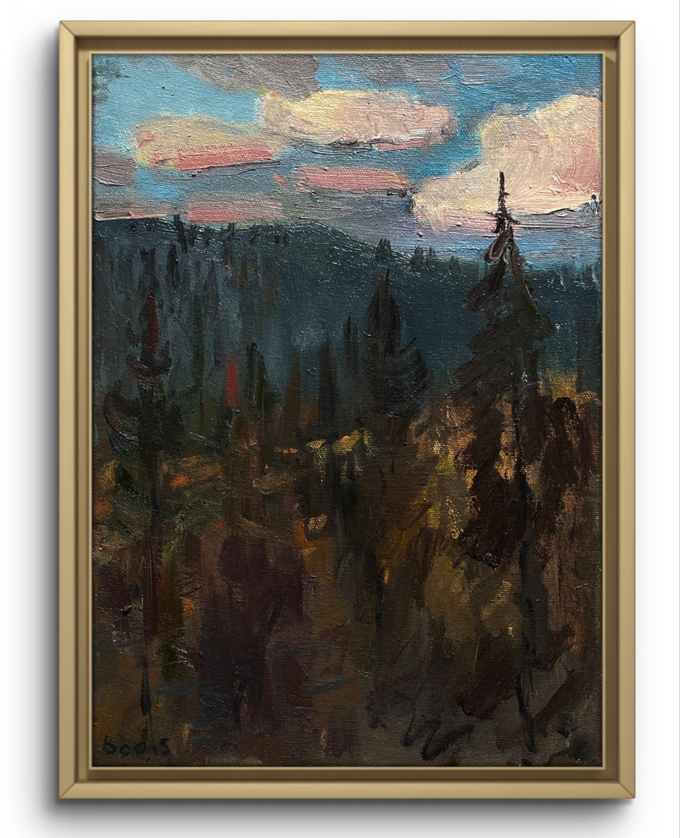 Impressionistic Landscape Oil Painting By Bohdan Dobrivskyi, 10 X 14, Rest, Original Artwork