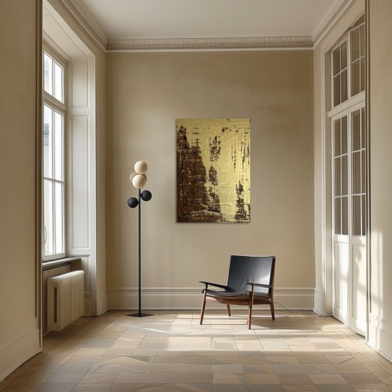 Greengold on brown 70x50