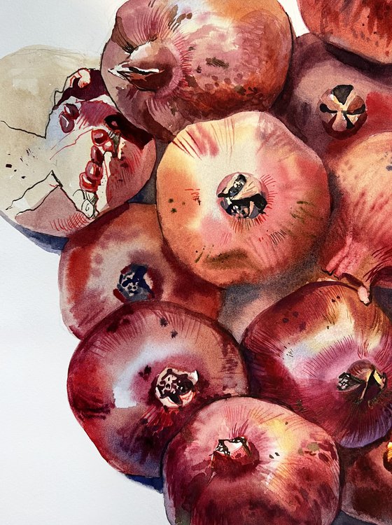 Pomegranates. Fruit Market