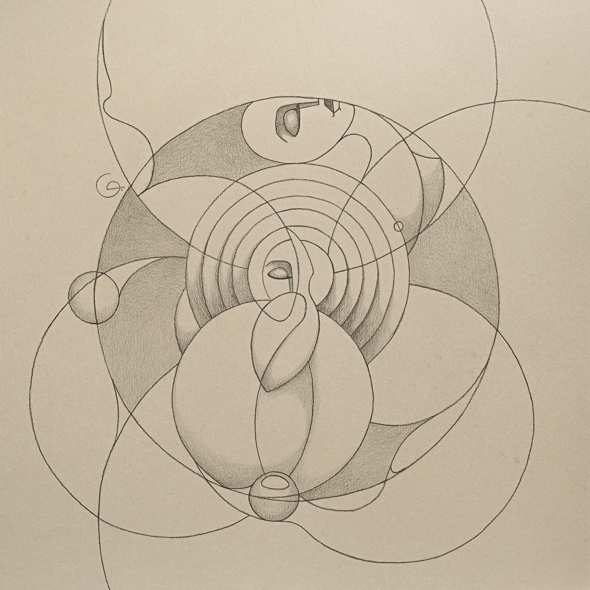 Geometric Pencil Drawing , Duality. Openness - Conservatism By Tetiana Gryshchenko, 20 X 20, Artwork For Sale On Artfinder
