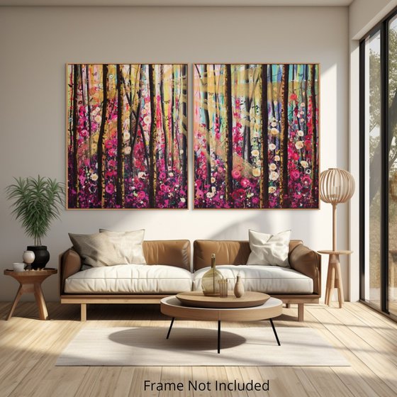 Enchanted - Large painting (Diptych)