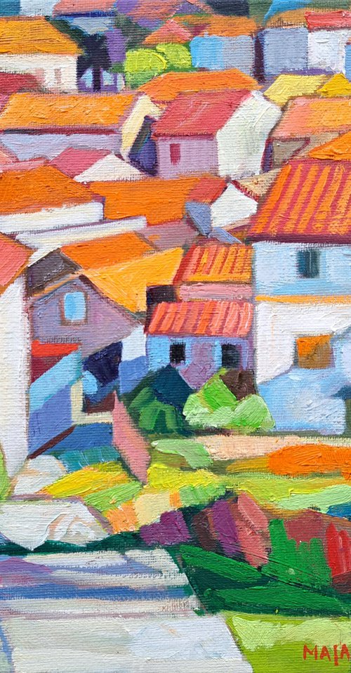 View of the rooftops of Jelsa by Maja Đokić Mihajlović