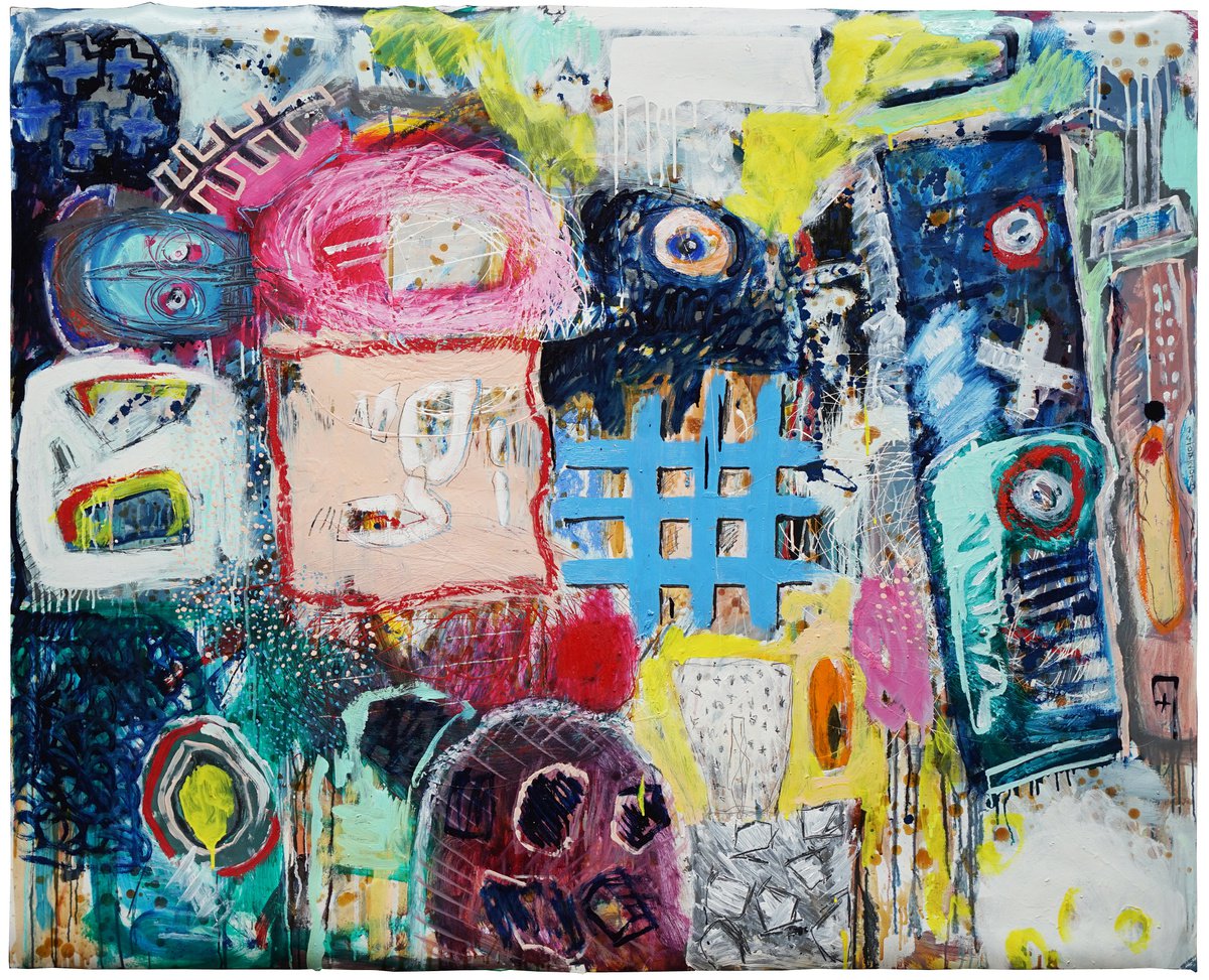 Abstract Painting By Michael Thummrich, 71 X 61", No Title, Original Artwork