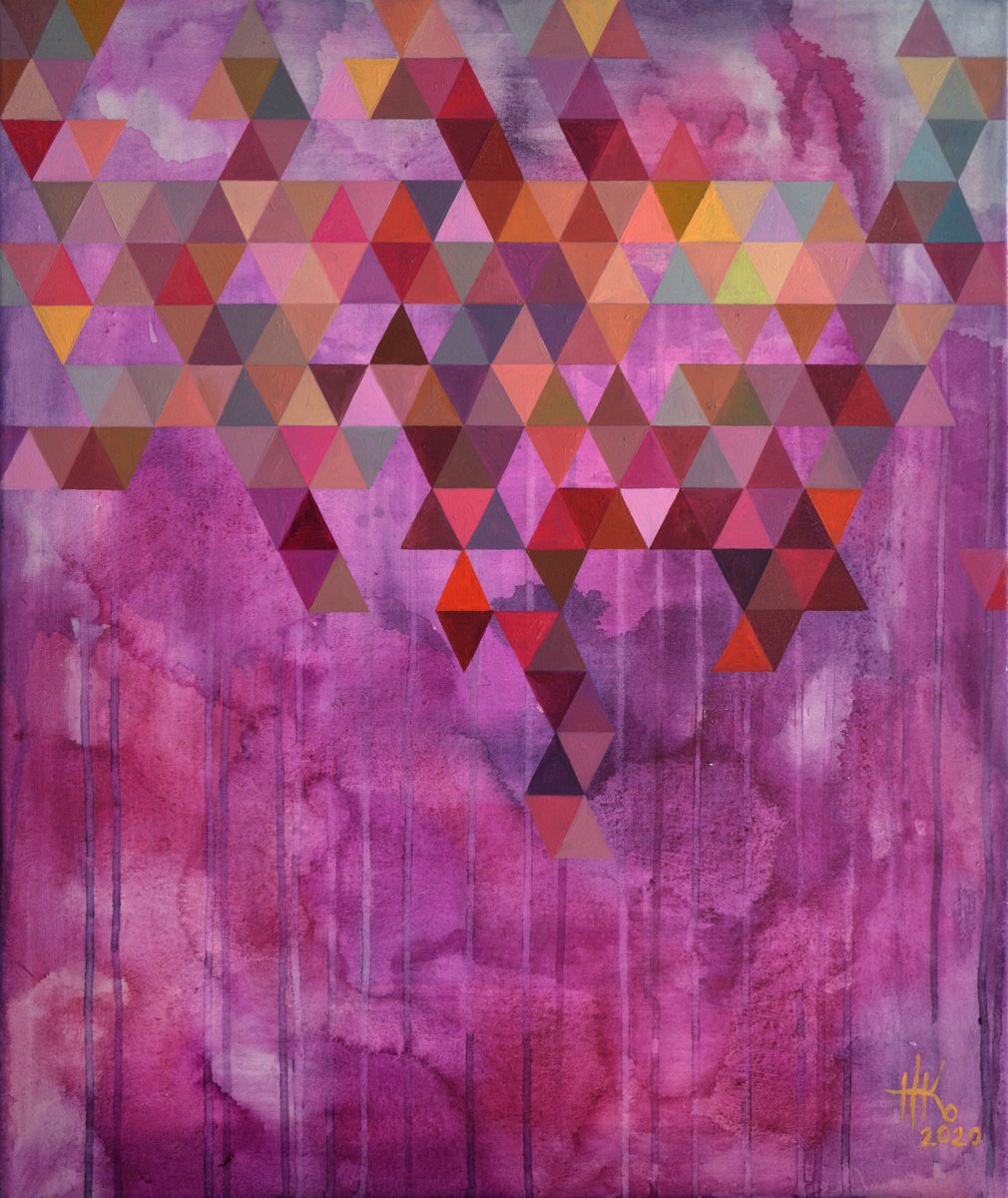 Geometric Abstract Painting By Zhanna Kondratenko, 20 X 24", Orderliness, Original Artwork