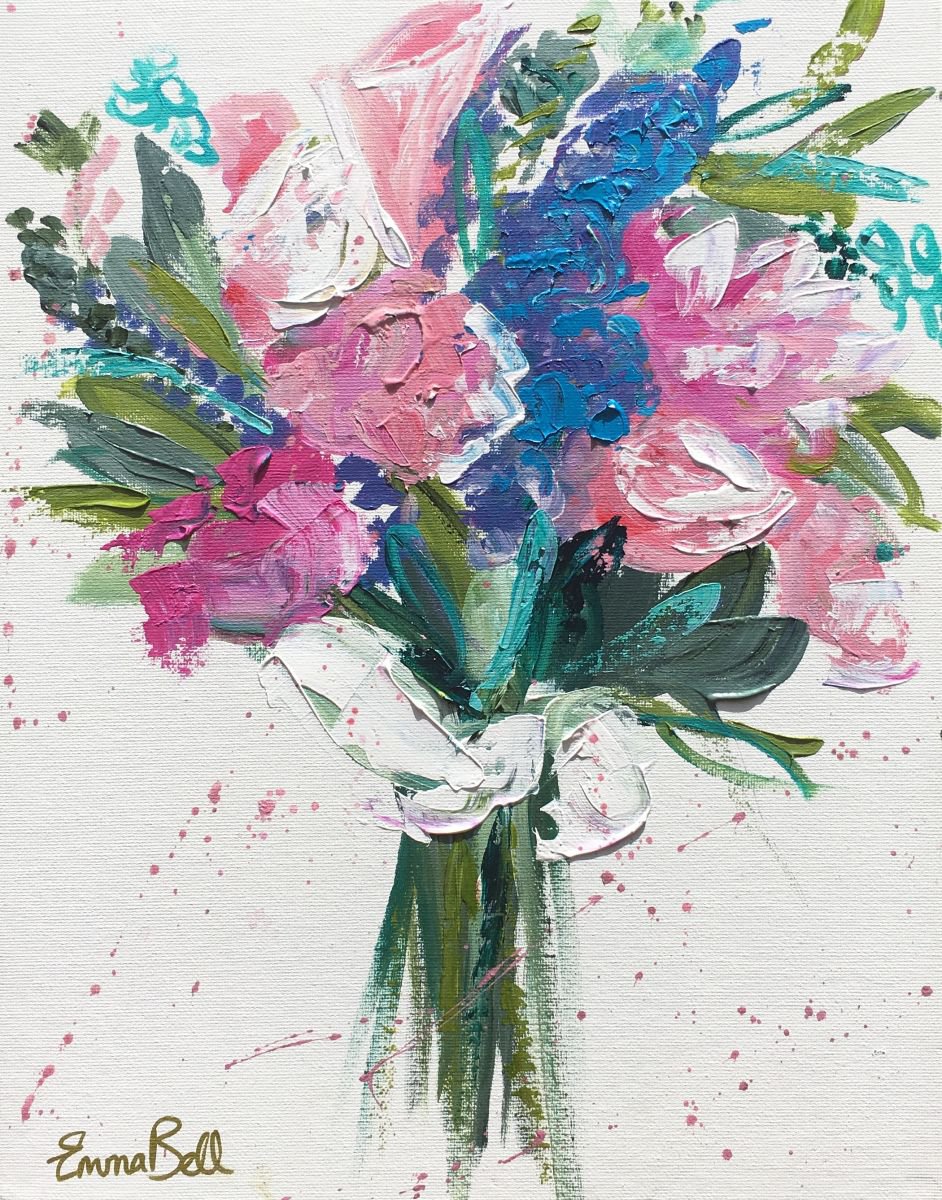 Pink and blue bouquet II by Emma Bell
