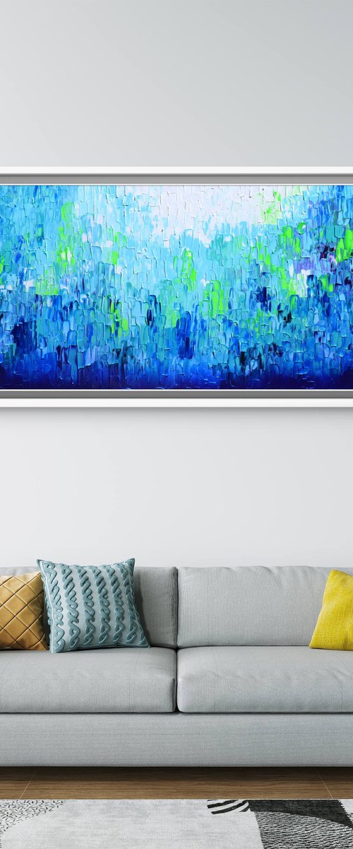 Relief Blue 35 - Large Abstract Ocean - Sea by Soos Tiberiu