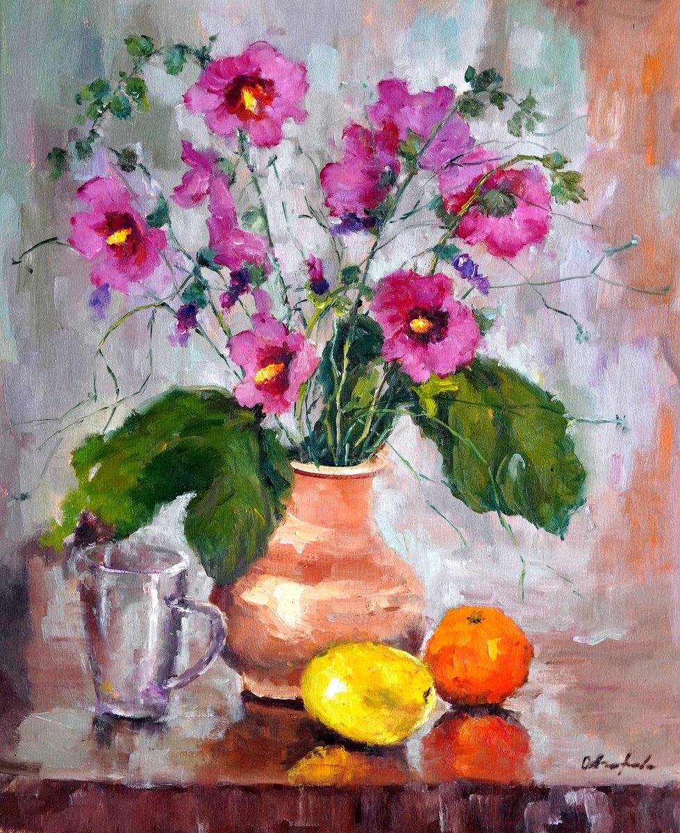 Mallow Flowers by Olga Egorov