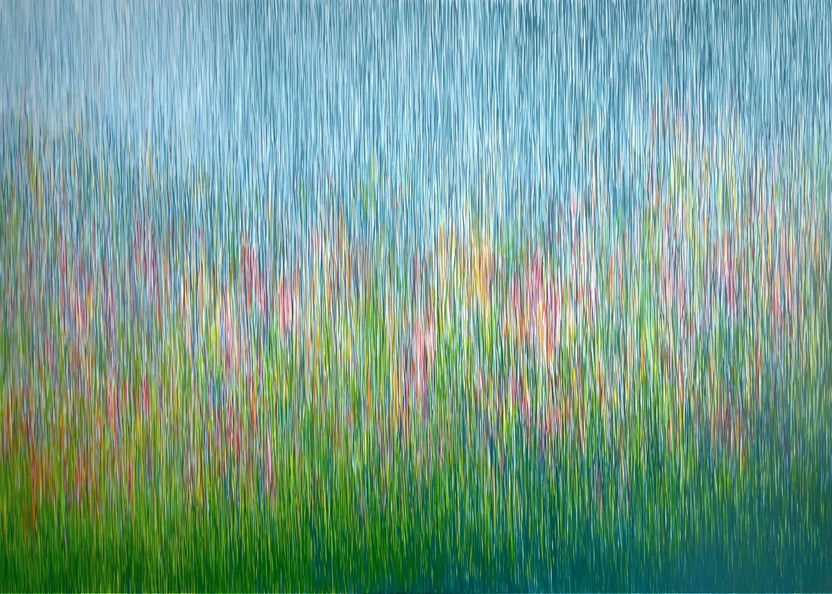 Abstract Landscape Acrylic Painting By George Hall, 84 X 60, Tranquil Paradise, Original Artwork