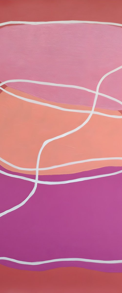 Zen Minimalism.Balance of Pink,Peach,Purple by Vafa Majidli