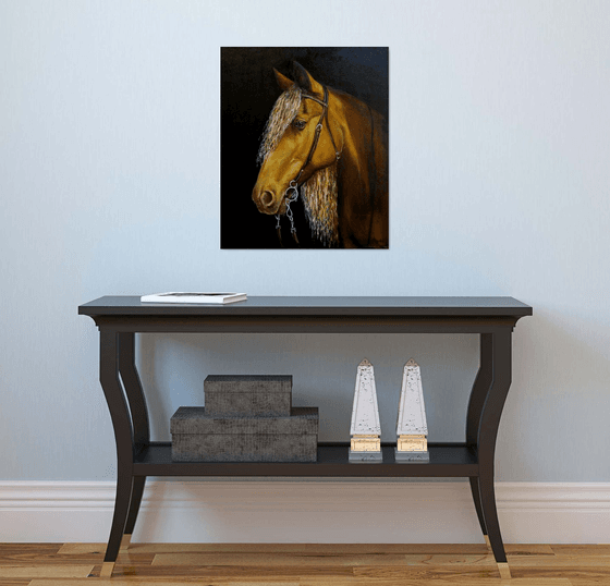 Horse - portrait -oil painting -decor art