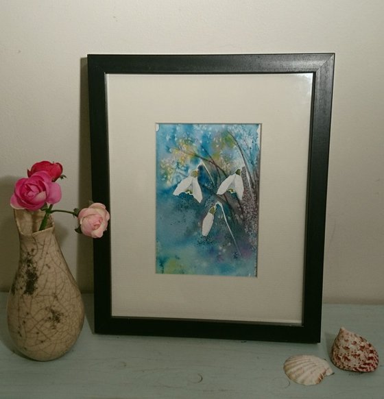 Frosty Snowdrops I (framed)