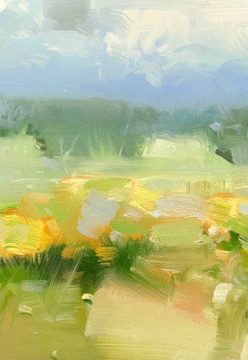 Flowers Valley, Original oil painting, Handmade artwork, One of a kind by Vahe Yeremyan