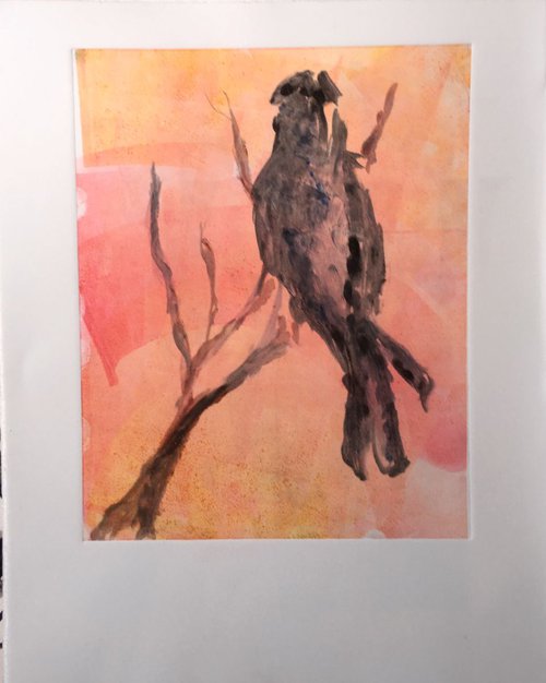 Bird on a tree branch -2 by Sandi J. Ludescher