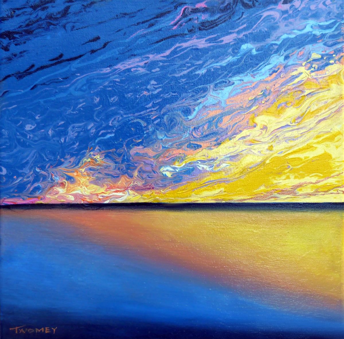 The Gulf, Sarasota With Sunset by Catherine Twomey
